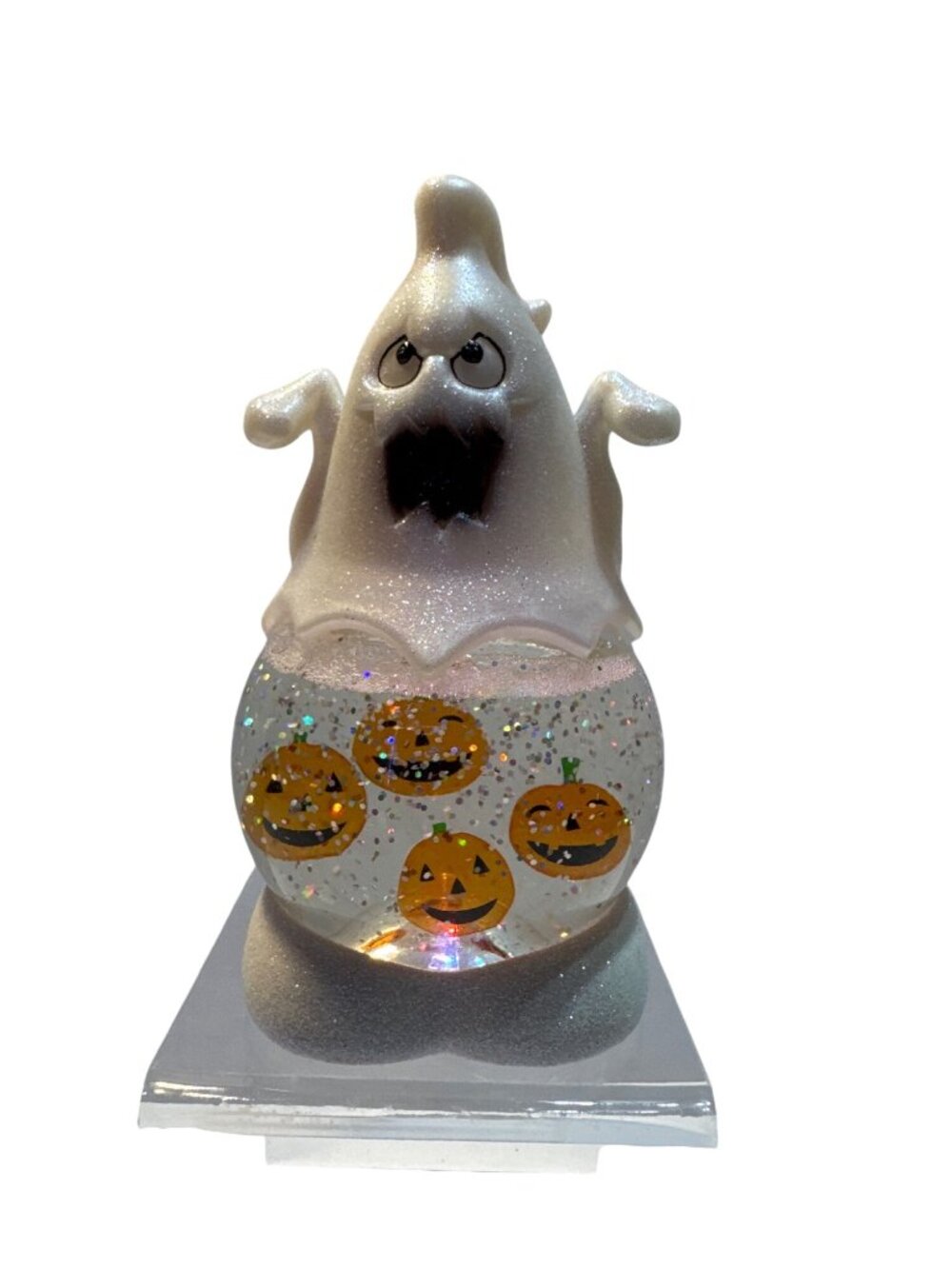 Light Up Glitter Ghost Halloween Decor With Pumpkins LED Display Sparkling Accen - Picture 2 of 7